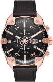 Diesel Watch for Men Sideshow, Quartz Two Hand Movement, 51MM Black Stainless Steel case with a Silicone Strap, DZ7474