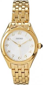 Seiko Women's Quartz Watch Stainless Steel with Leather Strap