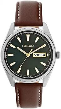 Seiko Women's Analogue Quartz Watch with Leather Strap SUR455P1