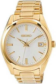 Seiko UK Limited - EU Men's Analogue Analog Quartz Watch with Gold Tone Stainless Steel Strap SUR314P1