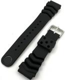 Men Watch Strap Men Watch Band 18mm 20mm 22mm Sport Silicone Watchband for Seiko Watch Strap Black Men Waterproof Diving Rubber Wrist Band Bracelet Accessories (Color : Black, Size : 22mm)