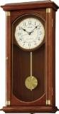 Seiko QXH039B Oak Wooden Quartz Battery Wall Clock with Pendulum and Westminster Chime, Volume Control