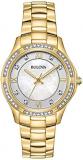 Bulova Classic Gold Tone Crystal Stainless Steel Womens Watch 98L256