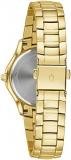 Bulova Classic Gold Tone Crystal Stainless Steel Womens Watch 98L256