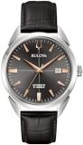 Bulova Sutton Automatic Men's Watch with Leather Strap 96B422 Steel Gray Background 73544