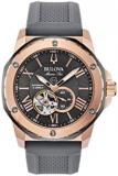 Bulova Marine Star automatic men's watch gray and rose 98A228