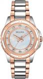 Bulova Women's Designer Diamond Watch - Two-Tone Rose-Gold Fashion Wrist Watch 98S134