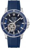 Bulova Marine Star Blue Silicone Men's Automatic Watch 96A303