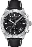 Tissot Men Chronograph Swiss Quartz Watch with Leather Strap T1016171605100