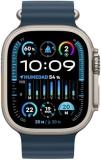 Apple Watch Ultra 2 [GPS + Cellular, 49MM] Titanium Case with Blue Ocean Band - One Size(Renewed)