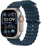 Apple Watch Ultra 2 [GPS + Cellular, 49MM] Titanium Case with Blue Ocean Band - One Size(Renewed)