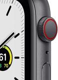 Apple Watch SE (GPS + Cellular, 44 mm) - Aluminium Case Space Grey, Sports Strap Midnight - Regular