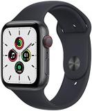 Apple Watch SE (GPS + Cellular, 44 mm) - Aluminium Case Space Grey, Sports Strap Midnight - Regular