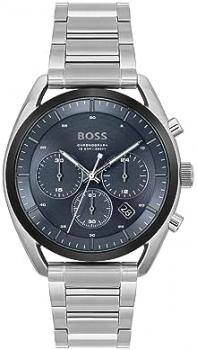 BOSS Chronograph Quartz Watch for Men TOP Collection with Stainless Steel or Silicone Bracelet