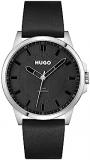HUGO Analogue Quartz Watch for Men with Black Leather Strap - 1530188