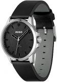 HUGO Analogue Quartz Watch for Men with Black Leather Strap - 1530188
