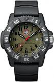 Luminox Carbon SEAL Men's Quartz watch with Green dial featuring LLT Luminox light Technology 46 millimeters Carbon Compound case and Grey Rubber Strap XS.3813