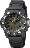 Luminox Carbon SEAL Men's Quartz watch with Green dial featuring LLT Luminox light Technology 46 millimeters Carbon Compound case and Grey Rubber Strap XS.3813