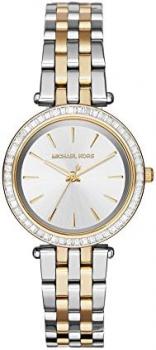 Michael Kors Women's Two Tone Steel Bracelet Steel Case Quartz Silver-Tone Dial Analog Watch MK3405