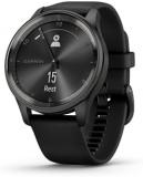 Garmin vívomove Trend, Stylish Hybrid Smartwatch with Health and Fitness functions, Dynamic Watch Hands, Touchscreen Display and up to 5 days battery life, Black (Renewed)