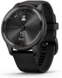Garmin vívomove Trend, Stylish Hybrid Smartwatch with Health and Fitness functions, Dynamic Watch Hands, Touchscreen Display and up to 5 days battery life, Black (Renewed)