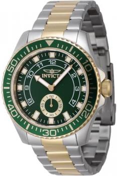 Invicta Pro Diver 47129 Men's Watch - Waterproof - Analogue - Quartz Movement - Stainless Steel with Green dial - 44mm