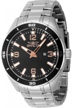 Invicta Pro Diver 46667 Men's Watch - Waterproof - Analogue - Quartz Movement - Stainless Steel with Black dial - 44mm