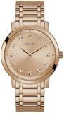 GUESS Men's Analog Watch with Diamond Markers Rose Gold Stainless Steel Bracelet (Model: GW0213G3), Rose Gold Tone