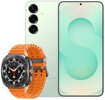 Samsung Galaxy S25+ AI Smartphone, 12GB Memory, 256GB Storage, Mint and Galaxy Watch Ultra Orange, 47mm, LTE (UK Version)