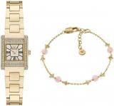 EMPORIO ARMANI Women's Gold-Tone Stainless Steel Watch and Bracelet Brass, Set