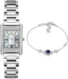 Emporio Armani Women's Silver-Tone Stainless Steel Watch and Sterling Silver Bracelet, Set