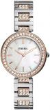 Fossil - Karli Analogue Quartz Watch with Silver & Rose Gold Stainless Steel Strap for Women BQ3337