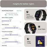 Fitbit Versa 4 Fitness Smartwatch with Daily Readiness, GPS, 24/7 Heart Rate, 40+ Exercise Modes, Sleep Tracking and more, Black/Graphite, One Size (S & L Bands Included)