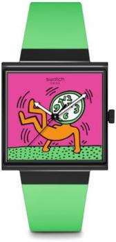 Swatch BREAKS OFF SO34Z102 Green Watch, Black