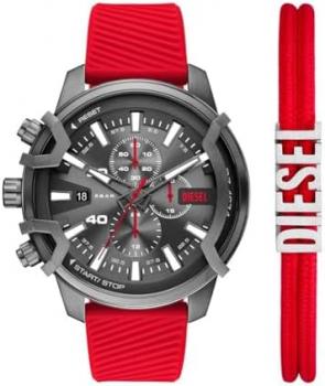 Diesel Men's Analog Quartz Watch with Silicone Strap DZ4673SET