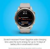 Garmin fēnix 7S Pro Sapphire Solar, Multisport GPS Smartwatch, Built-in Flashlight, Solar Charging Capability, Sand
