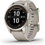 Garmin fēnix 7S Pro Sapphire Solar, Multisport GPS Smartwatch, Built-in Flashlight, Solar Charging Capability, Sand
