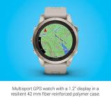Garmin fēnix 7S Pro Sapphire Solar, Multisport GPS Smartwatch, Built-in Flashlight, Solar Charging Capability, Sand