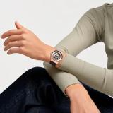 Swatch Unisex Casual Watch Brown Stainless Steel Quartz Copper Flame, Brown, Modern