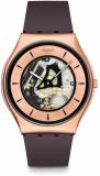 Swatch Unisex Casual Watch Brown Stainless Steel Quartz Copper Flame, Brown, Modern