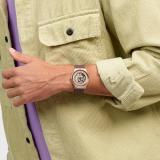 Swatch Unisex Casual Watch Brown Stainless Steel Quartz Copper Flame, Brown, Modern