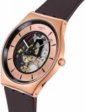 Swatch Unisex Casual Watch Brown Stainless Steel Quartz Copper Flame, Brown, Modern