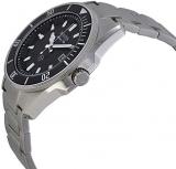 Bulova Men's Designer Watch Stainless Steel Bracelet - Water Resistant Black Dial Marine Star 98B203