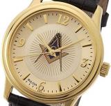 Bulova New Men's Gold Finished Masonic Blue Lodge Watch