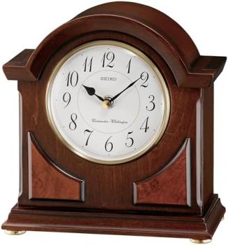 SEIKO " Brown Wooden Case with Chime Mantel Clock