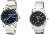 Seiko Solar Men's Watch Stainless Steel Metal Strap SNE525P1 & Mens Analogue Quartz Watch with Stainless Steel Strap SNE527P1
