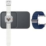 Samsung Galaxy Watch Ultra (2025), AI Smart Watch, Marine Band, Titanium Casing, Cushion Design, Quick Button, 47mm, LTE, Titanium White, 3 Year Samsung Extended Warranty (UK Version)