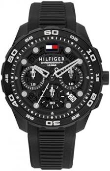 Tommy Hilfiger Chronograph Quartz Watch with Calendar for Men with Silicone Bracelet – Available in White, Blue, Black, Orange or Yellow