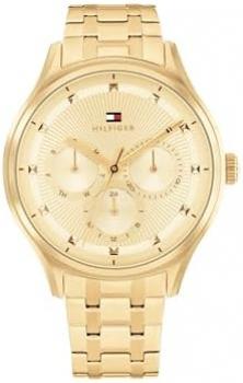 Tommy Hilfiger Analogue Multifunction Quartz Watch for Women with Gold Colored Stainless Steel Bracelet - 1782751
