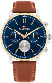 Tommy Hilfiger Analogue Multifunction Quartz Watch for Men with Leather Strap or Stainless Steel Bracelet